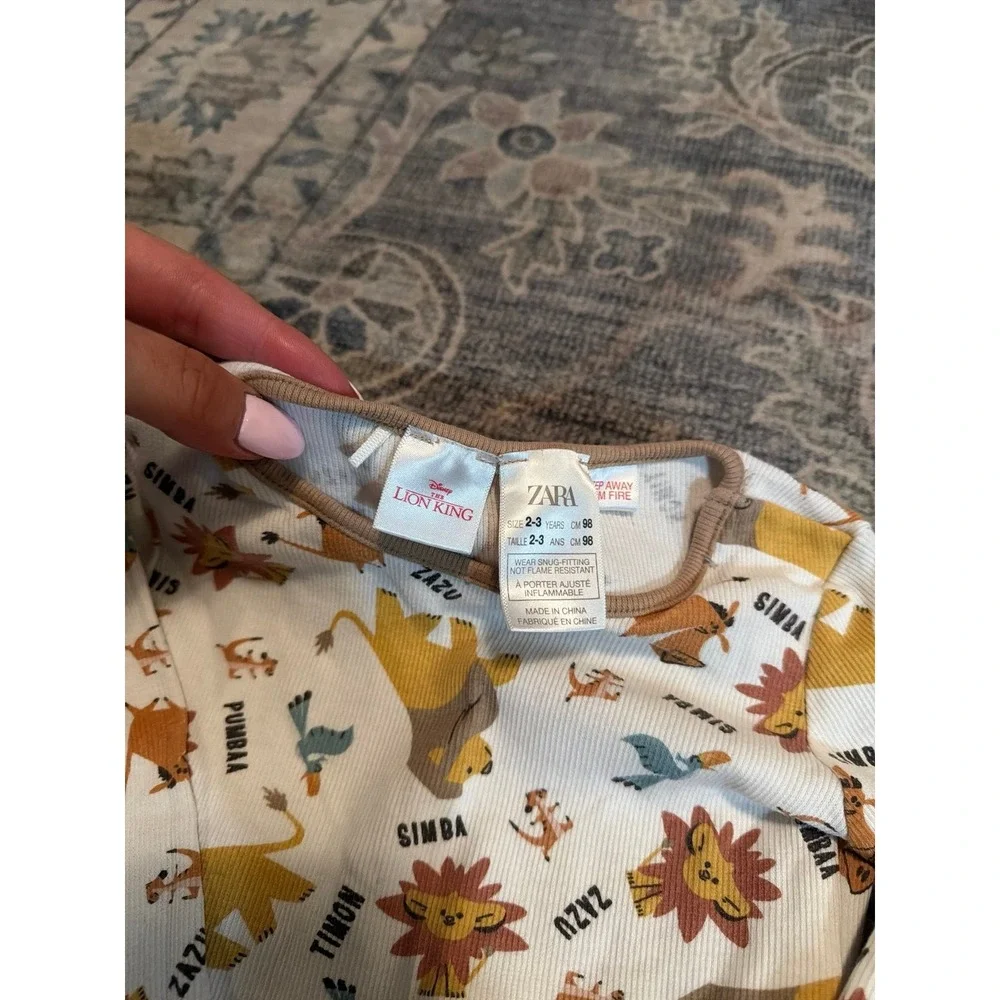 Zara Kids Lion King Disney Pajama Pj Set Long Sleeve